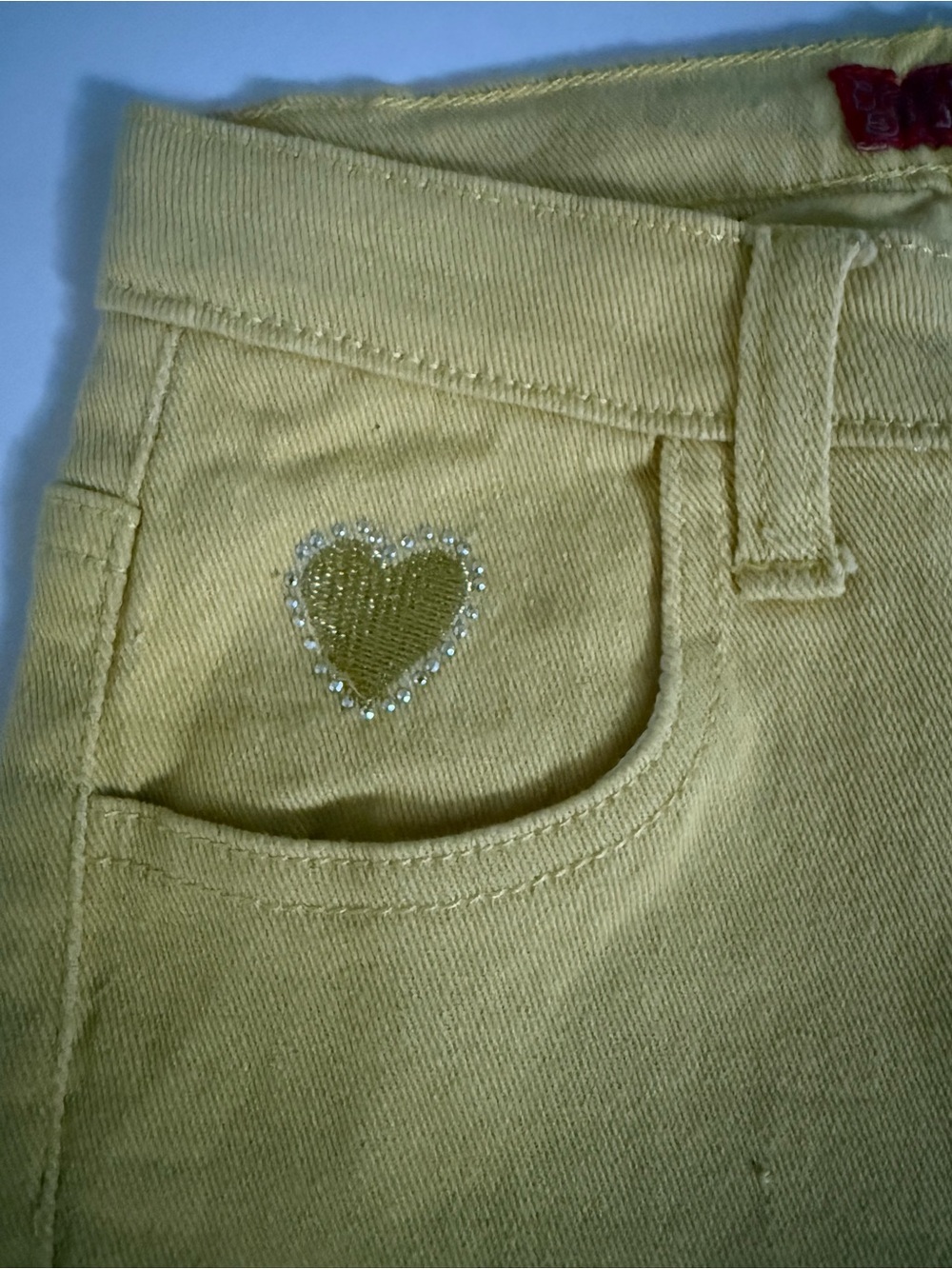 90’s Vintage Pop jeans, Girls Yellow Denim Shorts Size 6X - Picture 6 of 8